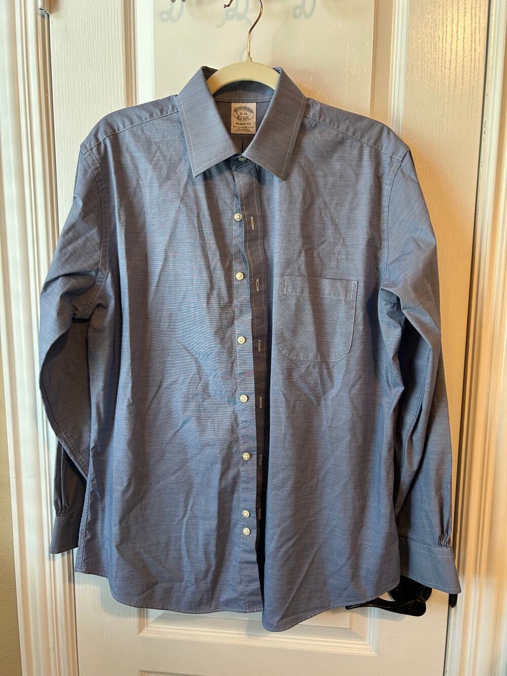 Brook's Brothers Blue Micro Striped Large Button-Down